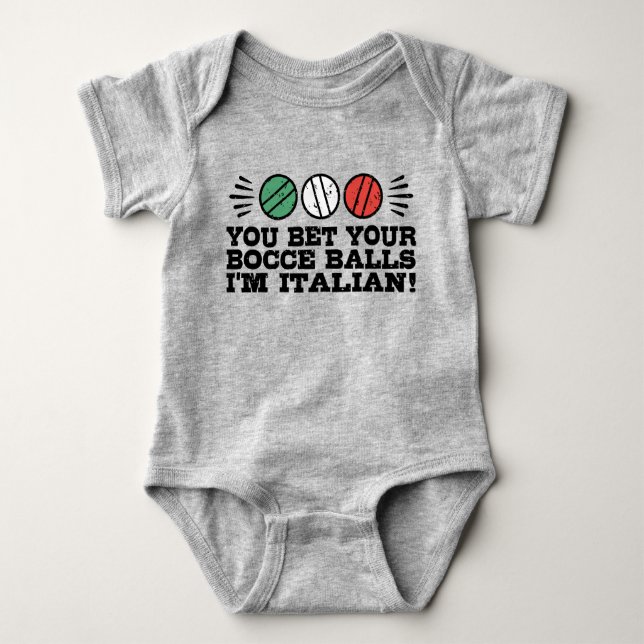 Funny Bocce Ball Baby Bodysuit (Front)