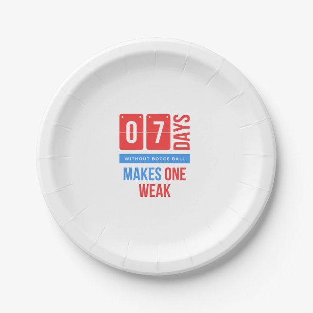 Funny bocce ball sport quote paper plates (Front)