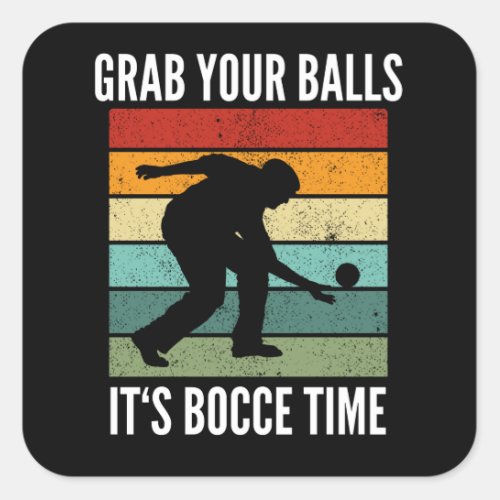 Funny Bocce Balls Player_Boules Team Square Sticker