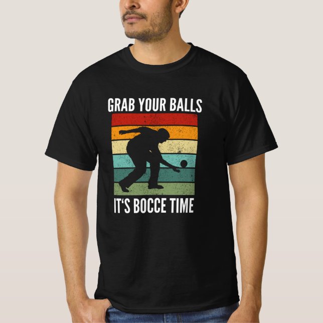 Funny Bocce Balls Player-Boules Team T-Shirt (Front)