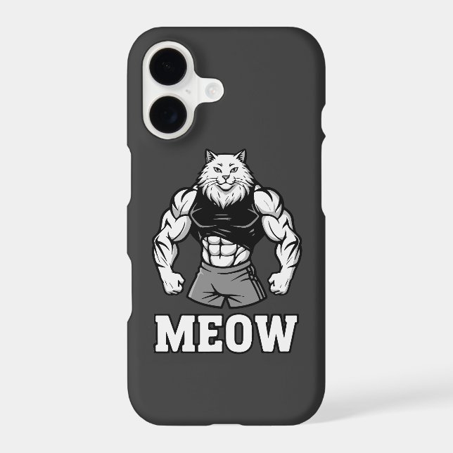 Funny bodybuilder cat showing off massive muscles Case-Mate iPhone case (Back)