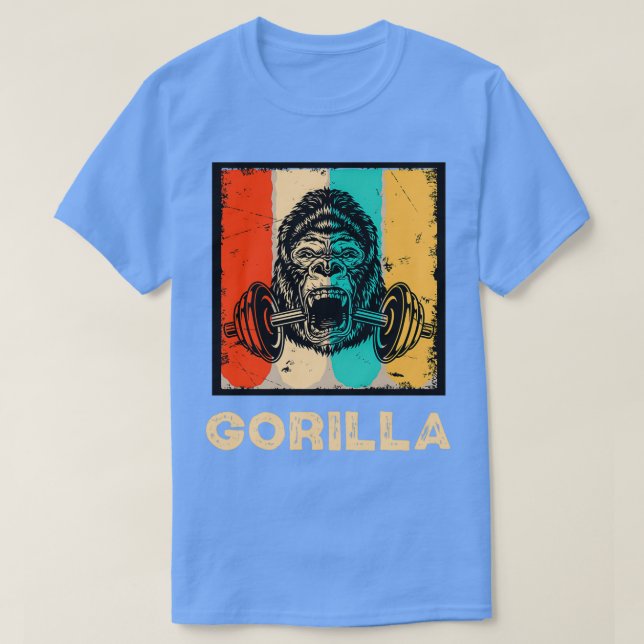 Funny Bodybuilder Dad Gift Gorilla Gym Weight Lift T-Shirt (Design Front)