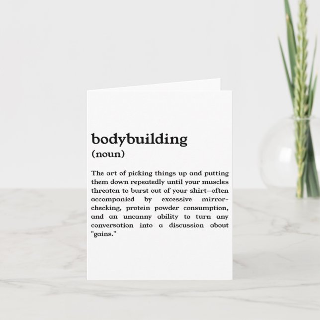 Funny Bodybuilding Definition  Card (Front)