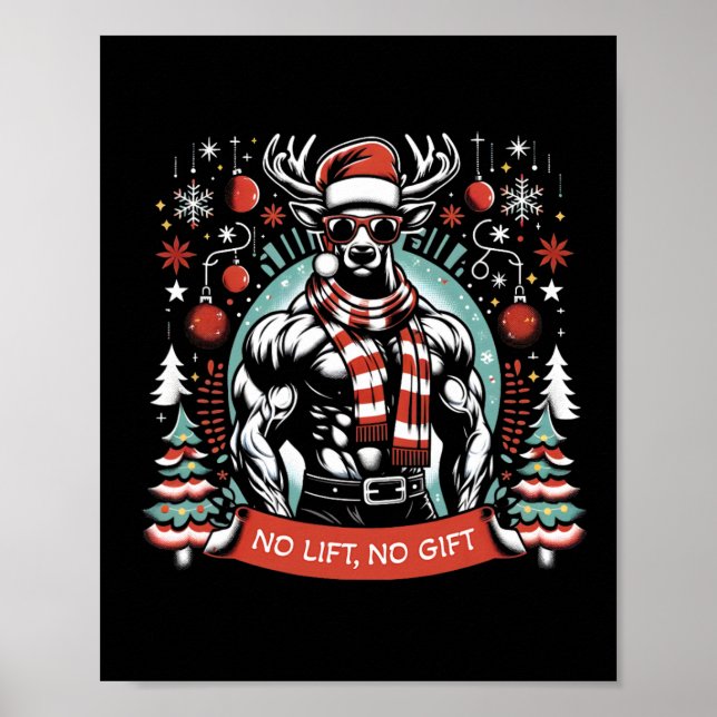 Funny Bodybuilding For Christmas Party Workout Bod Poster (Front)