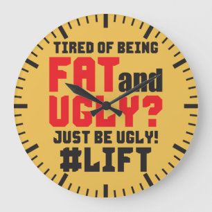 Funny Bodybuilding Gym Large Clock
