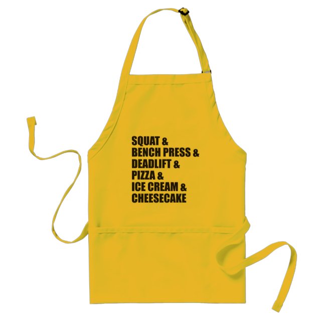 Funny Bodybuilding Gym Pizza Ice Cream Cheese Cake Adult Apron (Front)