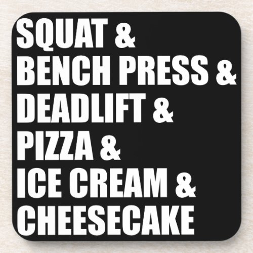 Funny Bodybuilding Gym Pizza Ice Cream Cheese Cake Coaster