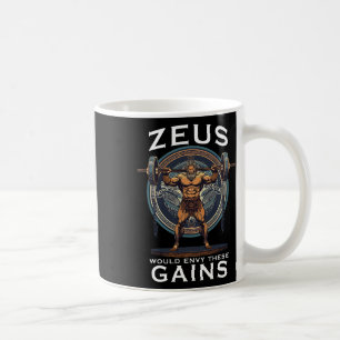 Funny Bodybuilding Muscle Gain Humor Greek God Zeu Coffee Mug