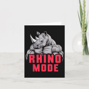 Funny Bodybuilding Rhino Mode Workout Fitness Gym Card