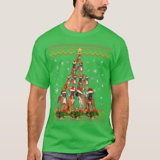 Funny Boer Dog Christmas Ugly Christmas Tree T-Shirt
