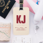 Funny Bold Personalized Monogram Luggage Tag<br><div class="desc">Modern designs featuring bold red typography on blush pink background. Can be customized to any colors. It doesn’t get better than this color combo. Modern and fun, stunning shades of pink and candy apple red are utterly charming and sweet! Add your contact information to the back or choose to remove....</div>