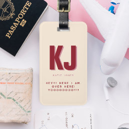 Funny Bold Personalized Monogram Luggage Tag
