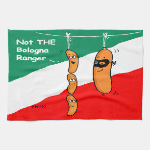 Funny Bologna and Hot Dogs BBQ Grilling Kitchen Towel