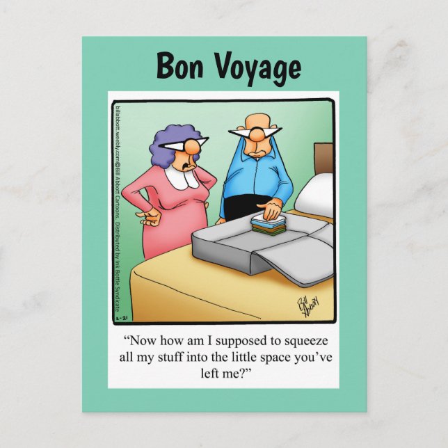 Funny Bon Voyage Humor Postcard (Front)
