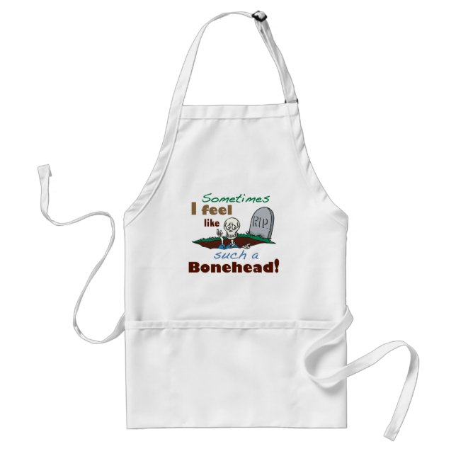 Funny Bonehead Skeleton Adult Apron (Front)