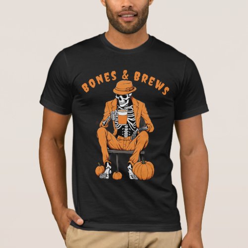 Funny Bones  Brews Tee Spooky Halloween Design T_Shirt