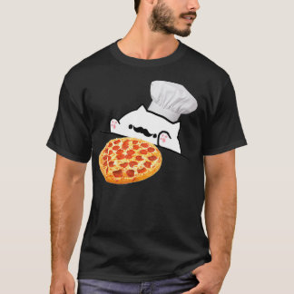 Funny Bongo Cat Pizza Chef Dank Memes T-Shirt