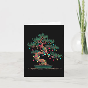 Funny Bonsai Tree Christmas Graphics Lights Lover  Card