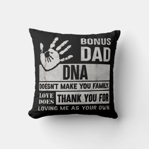 Funny Bonus Dad Fathers Day Step Dad Gift For Throw Pillow