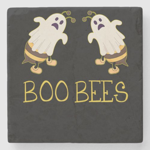 Funny Boo Bees DIY Halloween Couple Matching Women Stone Coaster