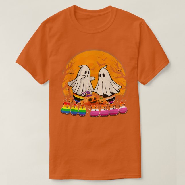 Funny Boo Bees Gay Lesbian Boo LGBT Halloween Come T-Shirt (Design Front)