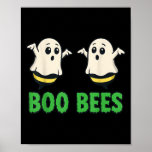 Funny Boo Bees Halloween Ghost Bee Pun Design  Poster
