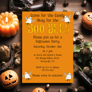 Funny Boo Bees Halloween Party Invitation