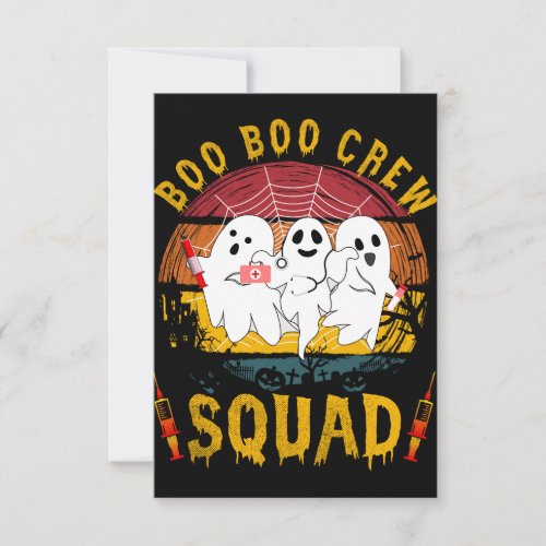 Funny Boo Boo Crew Squad Nurse Halloween Nurses RN Invitation