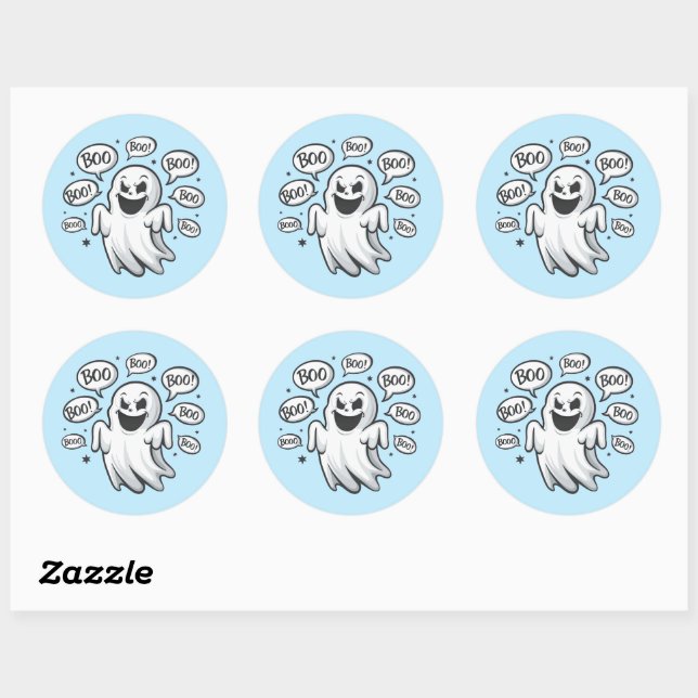 Funny Boo Ghost Sticker Set (Sheet)