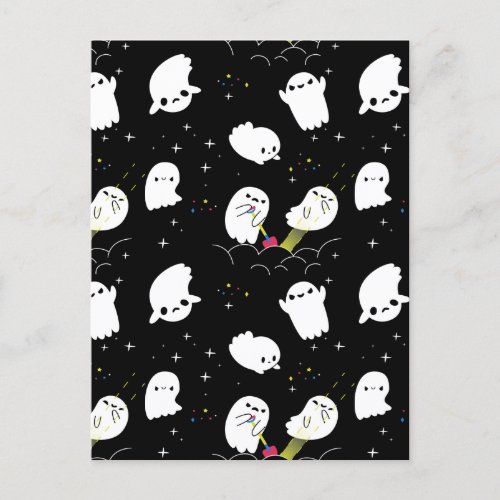 Funny Boo Halloween Ghost Adventure Treasure Hunt Holiday Postcard