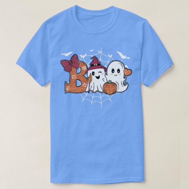 Funny Boo Halloween Pumpkin Ghost Costume  T-Shirt (Design Front)