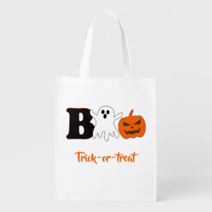 Funny Boo Halloween Reusable Grocery Bag