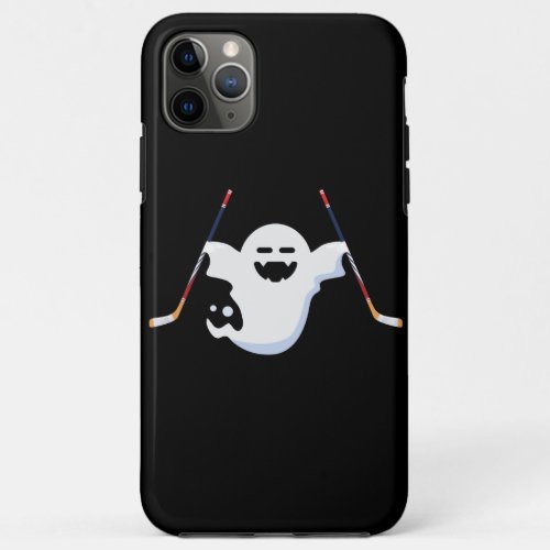 Funny Boo Playing Ice Hockey Halloween Long Sleeve iPhone 11 Pro Max Case