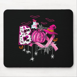 Funny Boo Pumpkin Witch Pink Ribbon Breast Cancer Mouse Pad