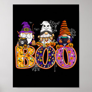 Funny Boo Witch Sipders Pumpkins Happy Halloween G Poster