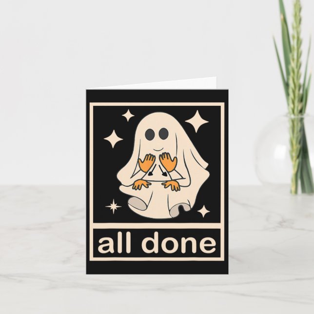 Funny Boojee Ghost All Done Slp Speech Therapy Hal Card (Front)