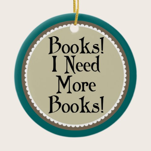 Funny Book Addict Reading Christmas Ornament Gift