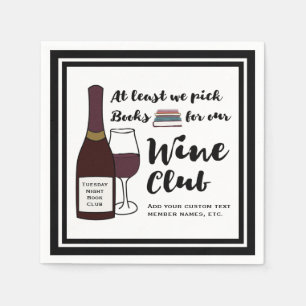 Funny Book Club Drink Wine Club Girls Night Out Napkins