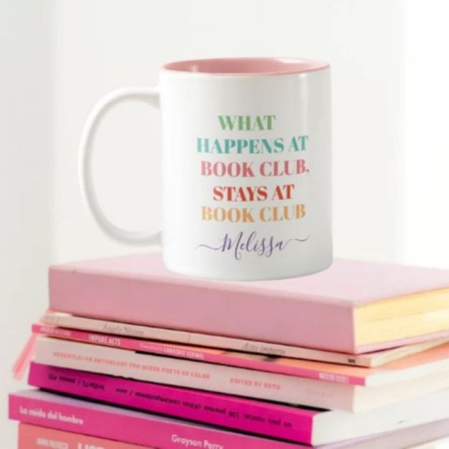 Funny Book Club Quote Colorful Name Coffee Mug (Creator Uploaded)