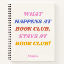 Funny Book Club Quote Colorful Name Journal