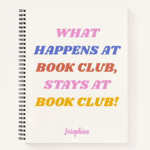 Funny Book Club Quote Colorful Name Journal