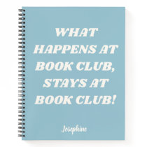 Funny Book Club Quote Personalized Blue Journal