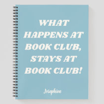 Funny Book Club Quote Personalized Blue Journal