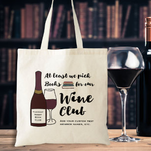 Funny Book Club   Really Wine Club Custom Book Bag