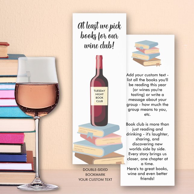 Funny Book Club (Wine Club) Reading Group Custom Bookmarks (Creator Uploaded)