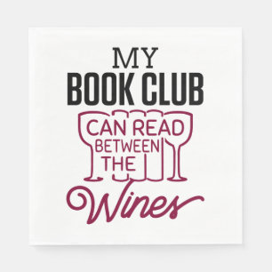 Funny Book Club Wine Napkins