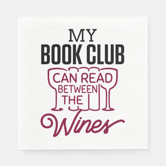 Funny Book Club Wine Napkins (Front)