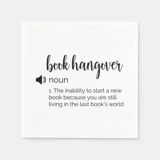 Funny Book hangover Definition Napkins (Front)
