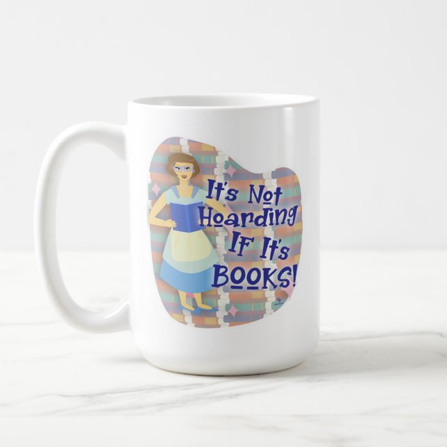Funny Book Hoarder Retro Housewife Kitsch Coffee Mug (Left)
