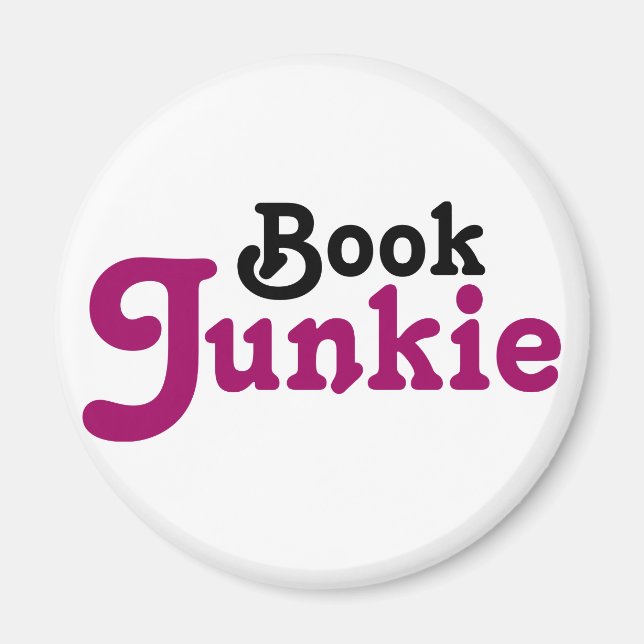 Funny Book Junkie Reading Gift Magnet (Front)